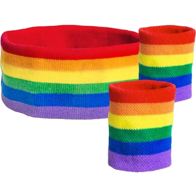 Afbeelding van Regenboog Zweetbandjes set van 3