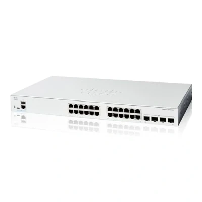 Image de Cisco Catalyst 1200 24T 4G Commutateur C3 intelligent 24 x 10/100/1000 + 4 Gigabit SFP Montable sur rack