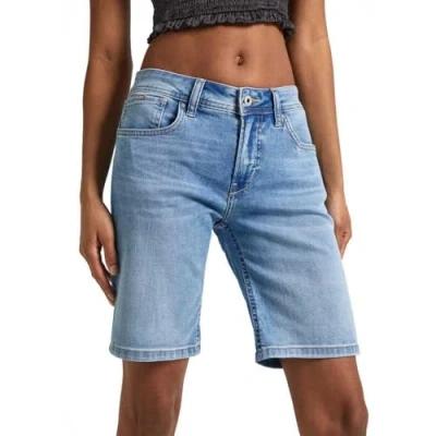 Afbeelding van Pepe Jeans SLIM Jeansshort, Dames, Maat: 25, Blue denim