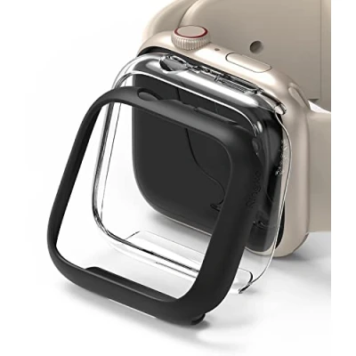 Afbeelding van Ringke Slim Apple Watch 7/8/9 45MM Case Transparant Zwart (2 Pack)