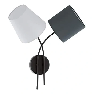 Afbeelding van EGLO Almeida Wandlamp 2 Lichts Zwart Wit, Antraciet