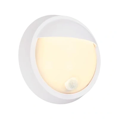 Afbeelding van LED buitenwandlamp 3785016 wit bewegingsmelder Ø 17 cm
