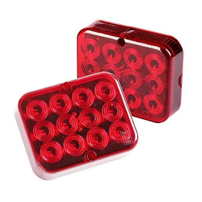 Afbeelding van Qiping 2 stuks led achterlichten, 12 V, waterdicht, 1,2 W, E11, gecertificeerd achterlicht, rood licht, voor vrachtwagens en caravans