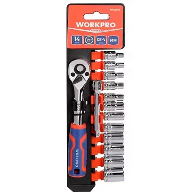 Afbeelding van Dopsleutelset Workpro 1/4&quot; 14 Onderdelen