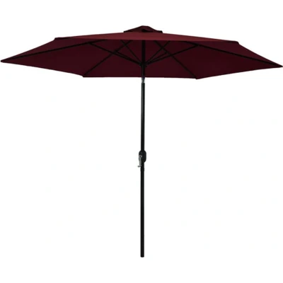 Afbeelding van Parasol met metalen paal 300 cm bordeauxrood