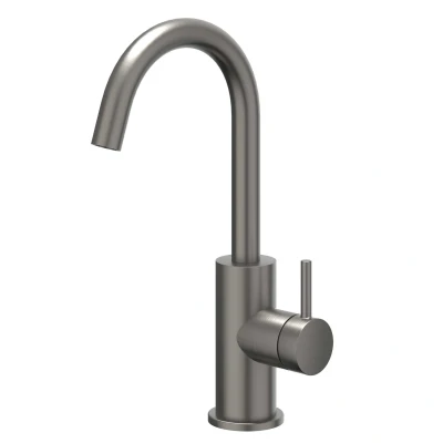 Afbeelding van IVY Bond wastafelkraan hoog draaibare uitloop Geborsteld Metal Black PVD