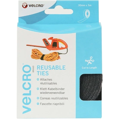 Afbeelding van VELCRO® VEL EC60254 Klittenband kabelbinder Om te bundelen Haak en lusdeel (l x b) 5000 mm 30 Zwart 5 m