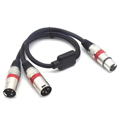 Afbeelding van SiYear Hoge kwaliteit XLR Mannelijk naar 2 x Phono RCA Plug Adapter Y Splitter Patch kabel, 1 Mannelijke 3 Pin Dual Stereo Audio Kabel Connector (1,5 Meter) XLRF 2XLRM