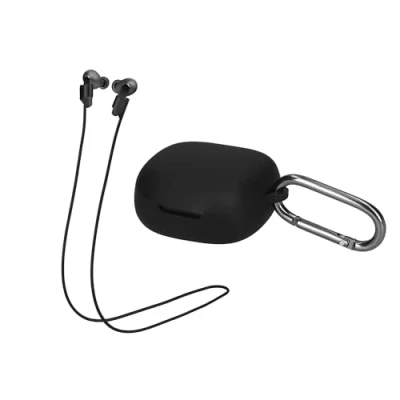 Afbeelding van kwmobile set case &amp; koord voor oordopjes geschikt JBL Live Pro Plus 2x 70 cm In zwart /