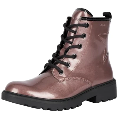 Afbeelding van Geox Casey GIRL Veterboots voor kinderen, Maat: 33, Rose smoke/black Hoogwaardig imitatieleer