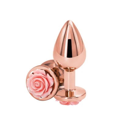 Afbeelding van Buttplug met Roze Roos M
