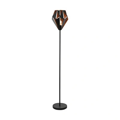 Afbeelding van vloerlamp Carlton 1 zwart/koper 152,5 cm Koperkleurig Staal EGLO