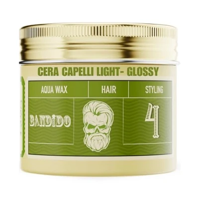 Image de BANDIDO Aqua Wax Green 4 Tenue Légère Cire Cheveux Homme Gel Effet Naturel Coiffante Brillance Subtile Pommade Tous Types de 125ml
