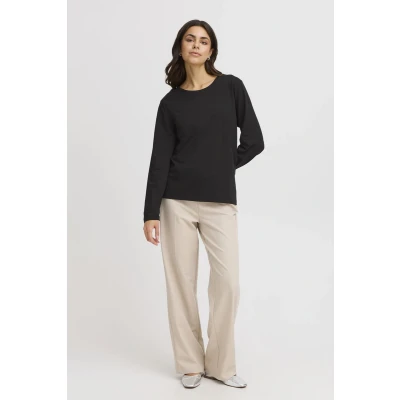 Afbeelding van Fransa Zashoulder TEE 5 Longsleeve, Dames, Maat: Large, Black