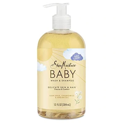 Afbeelding van Shea Moisture Baby Top tot teen Wash &amp; Shampoo Kamille Argan 384 ml