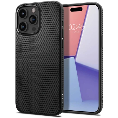 Afbeelding van Spigen Liquid Air Case hoesje geschikt voor iPhone 15 Pro Max zwart