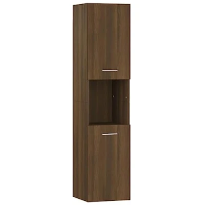 Afbeelding van vidaXL Badkast eiken bruin 30x30x130 cm bewerkt hout