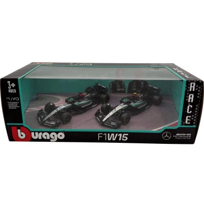 Afbeelding van Bburago F1 Mercedes AMG W15E &#039;24 2er Set 1:43 Auto