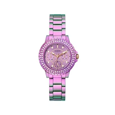 Afbeelding van GUESS dames Crown Jewel horloge GW0410L4 in de kleur Paars