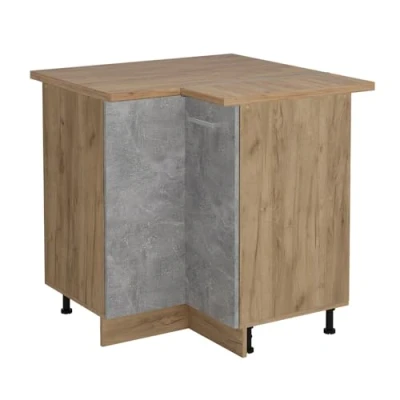 Afbeelding van Vicco Hoekkast R Line, Beton/Krachtige Eik goud, 75.6 cm , WB