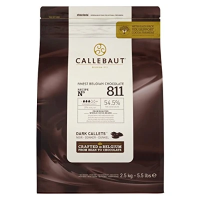 Afbeelding van Callebaut 54% Bitter Sweet Dark Chocolate &#039;811&#039; Callets 1x2.5kg