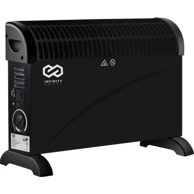 Afbeelding van Infinity Goods Elektrische Convector Kachel 750 / 1500 2000W Verstelbare Thermostaat Radiatorkachel Oververhittingsbeveiliging 35m² Zwart