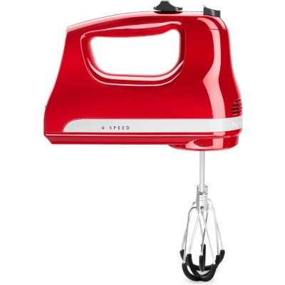 Afbeelding van KitchenAid Handmixer Met 6 Snelheden En Kloppers Flexibele Rand 5khm6118 Empire Red