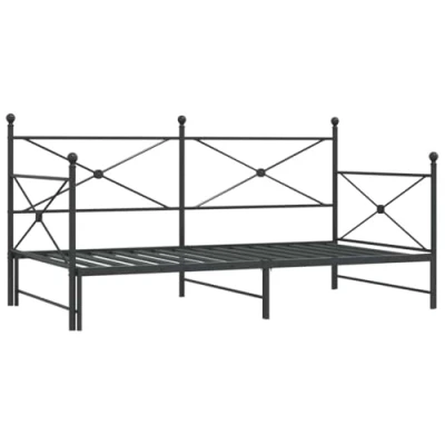 Afbeelding van vidaXL Slaapbank onderschuifbed zonder matras 100x190 cm staal zwart
