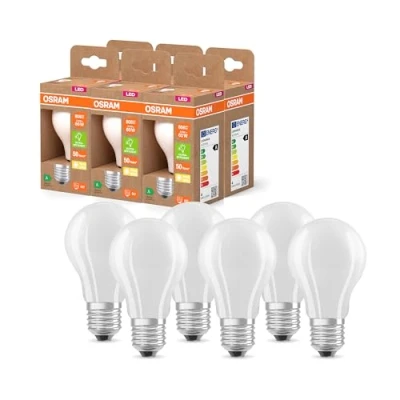 Image de Osram LED Superstar Classic A 60 en forme d&#039;ampouclassique verre dépoli, 3,8 W, 806 lm,E27, 2700 K pour lumière blanc chaud, EEK A, diamètre mm, lot de 6
