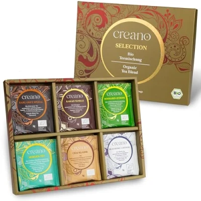 Afbeelding van Creano biologische thee cadeauset, 24 theezakjes in 6 prachtige soorten, 48 g
