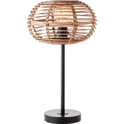Afbeelding van Brilliant Woodball Tafellamp E27 max 1x40W Zwart/Rotan