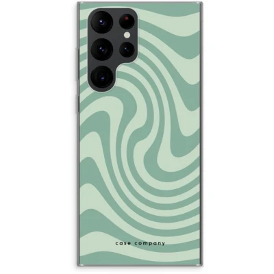 Afbeelding van Case Company® hoesje geschikt voor Samsung Galaxy S22 Ultra Swirl Groen Soft Cover Telefoonhoesje Bescherming aan alle Kanten en Schermrand
