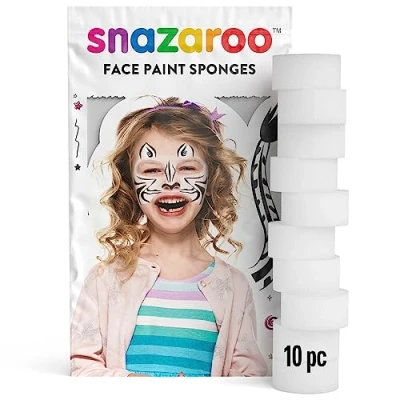 Image de Snazaroo Éponges Circulaires Haute Densité à Pores Fins Pour Peinture Le Visage et Corps Lot de 10 Facile Utiliser Nettoyer