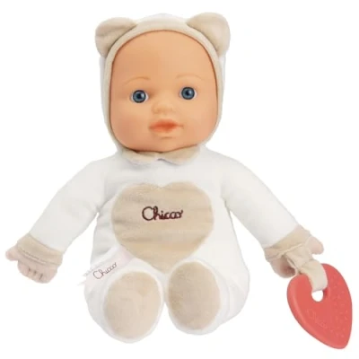 Afbeelding van Chicco Mijn eerste pop, met zacht hart en voor tandjes, licht, machinewasbaar, 0 maanden +