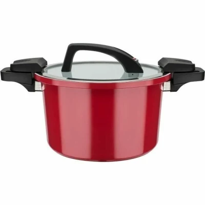 Afbeelding van Lagedrukpan GSW 24 cm 6 L Gesmeed aluminium Inductie Rood