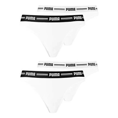 Afbeelding van PUMA Thong 603034001 Tanga voor dames, verpakking van 4 stuks, Wit 317
