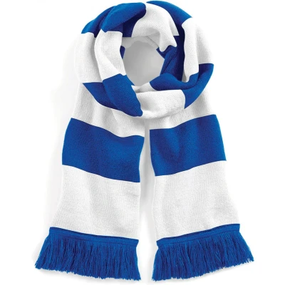 Afbeelding van Beechfield Gestreepte sjaal Stadium B479 Bright Royal / White