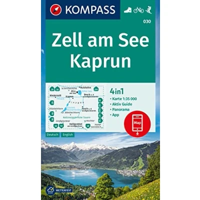 Afbeelding van KOMPASS Wanderkarte 030 Zell am See, Kaprun 1:35.000