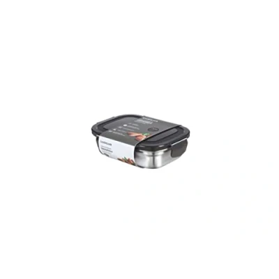 Afbeelding van roestvrijstalen voorraaddoos met deksel, 320 ml, 155 x 120 45 mm, BPA vrij, vaatwasmachinebestendig, geschikt voor diepvriezer tot 20 C, opbergdoos deksel