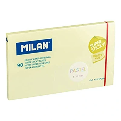 Afbeelding van MILAN Blok met 90 vellen, zelfklevend, 76 x 127 mm, pastelgeel