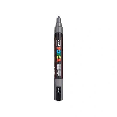 Afbeelding van uni ball Paint Marker op waterbasis Posca PC 5M diepgrijs paintmarker