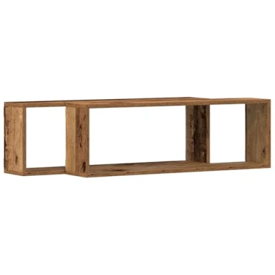 Afbeelding van vidaXL Wandplank Set van 2 Oude hout Engineered 80 x 15 26 cm