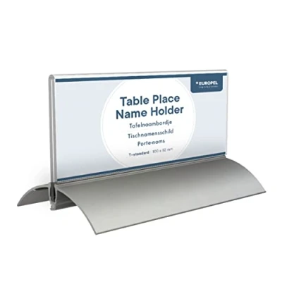 Afbeelding van Tafelnaambord Europel 61x150mm acryl aluminium 2st