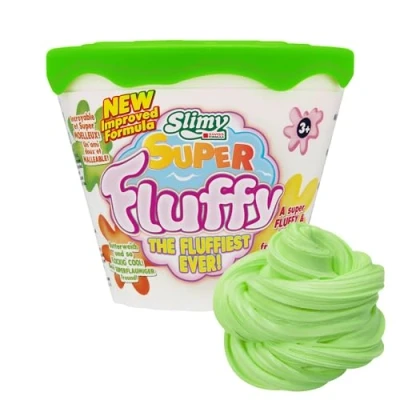 Afbeelding van Slimy Super fluffy boetseerklei 100 g groen in beker de zachtste en geurigste originele Slime voor kinderen