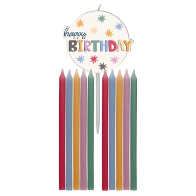Afbeelding van Folat Kaarsen Set Starburst Happy Birthday (11 stuks)