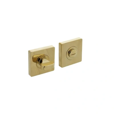 Afbeelding van Intersteel Rozet met toilet /badkamersluiting vierkant 55x55x10 mm messing titaan PVD