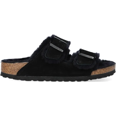 Afbeelding van Birkenstock Arizona Pantoffels, Maat: 40, Black Veloursleer