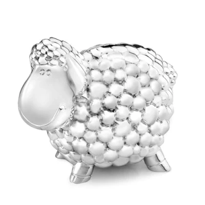 Afbeelding van Zilverstad Sheep Spaarpot 8,5 Cm Zilver