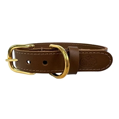 Afbeelding van Sazzz Halsband Hond Braveheart Classic Leer Zadel Bruin 32 39X2 CM