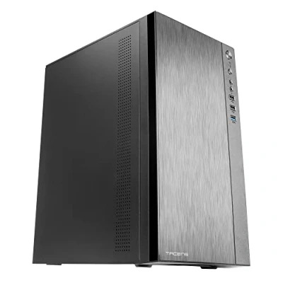 Image de TACENS ANIMA ACX, Boîtier PC Micro ATX, Façade en Aluminium Brossé, Ventilateur 12cm, USB 3.0, Noir, Compact